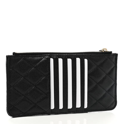 Chanel Caviar Quilted Classic Flat Wallet Pouch Black 3 of 8