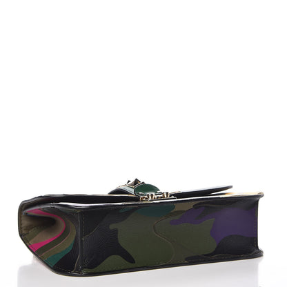 Valentino Garavani Nappa Canvas Camouflage Medium Glam Lock Rockstud Flap Multicolor 4 of 7