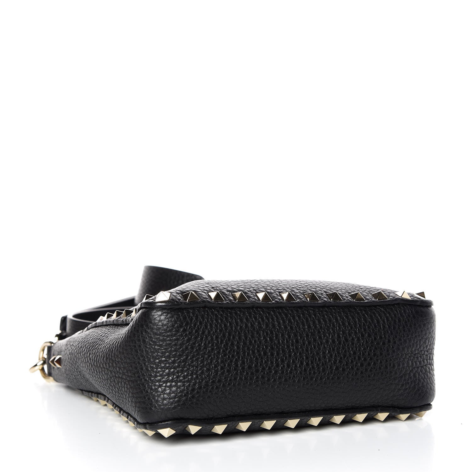 Valentino Garavani Pebbled Calfskin Mini Rockstud Flip-Lock Messenger Bag Black 4 of 8