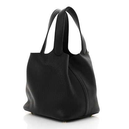Hermes Taurillon Clemence Picotin Lock 22 MM Black 3 of 11