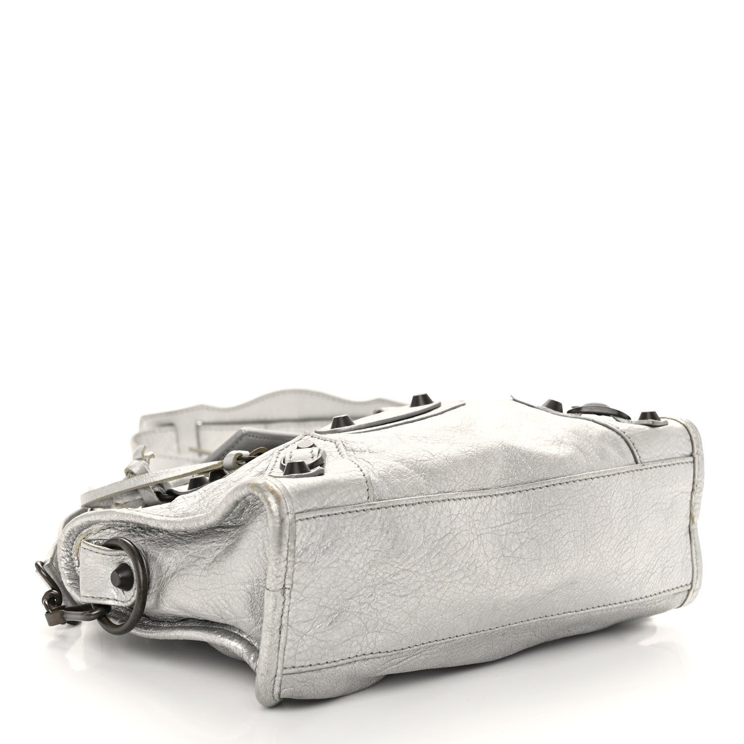 Balenciaga Metallic Agneau Classic Hardware Mini City Gris Aluminum 4 of 10