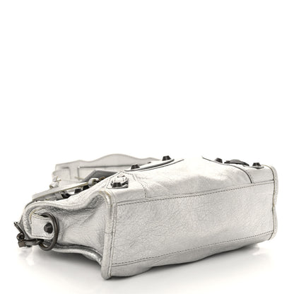 Balenciaga Metallic Agneau Classic Hardware Mini City Gris Aluminum 4 of 10