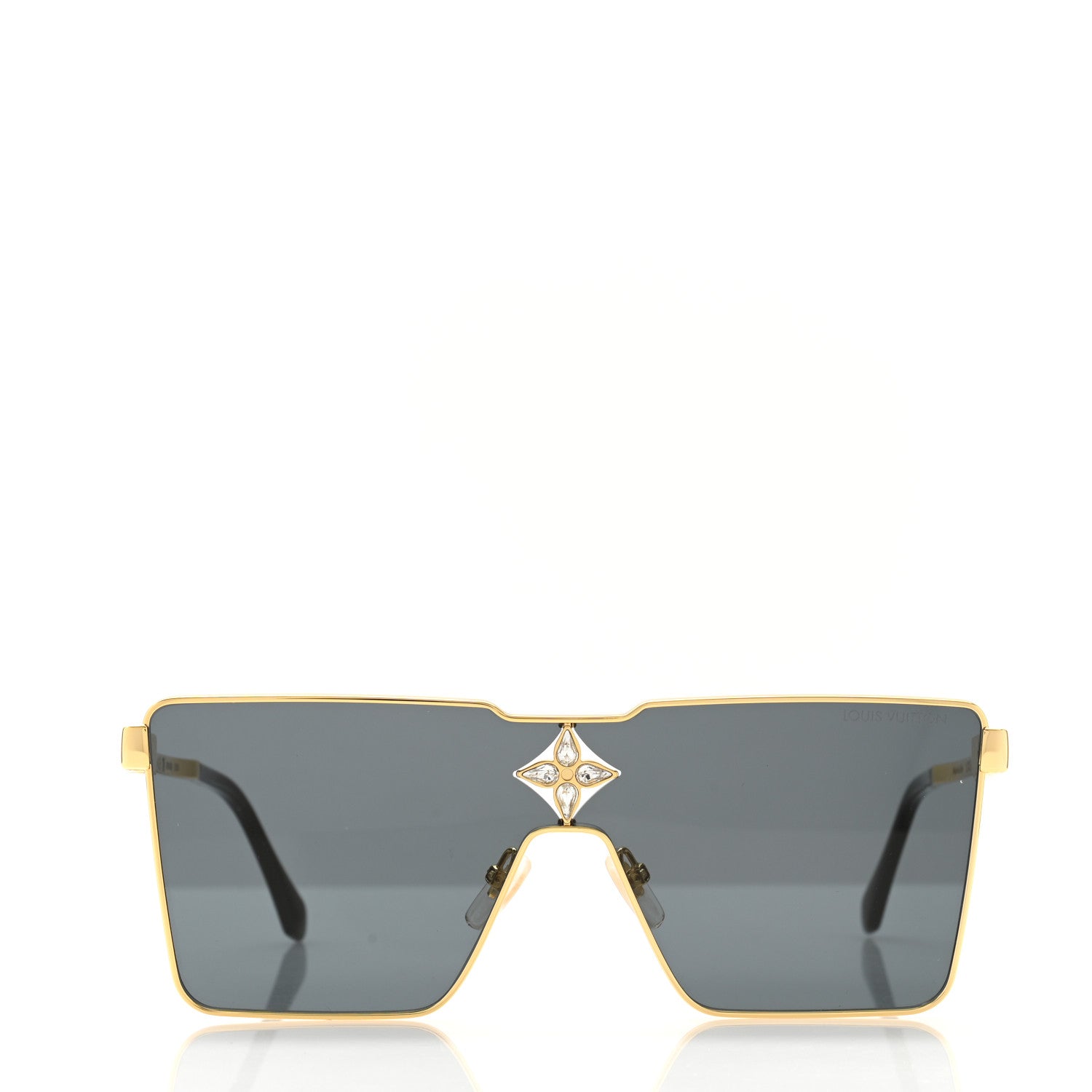 Louis Vuitton Acetate Swarovski Crystal Cyclone Sunglasses Z1700U Gold 2 of 7