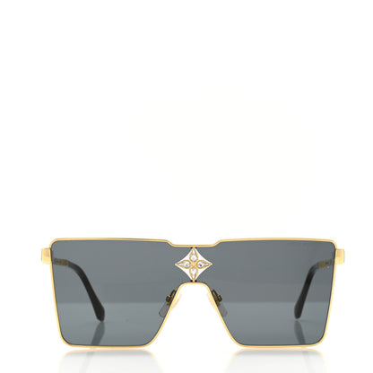 Louis Vuitton Acetate Swarovski Crystal Cyclone Sunglasses Z1700U Gold 2 of 7