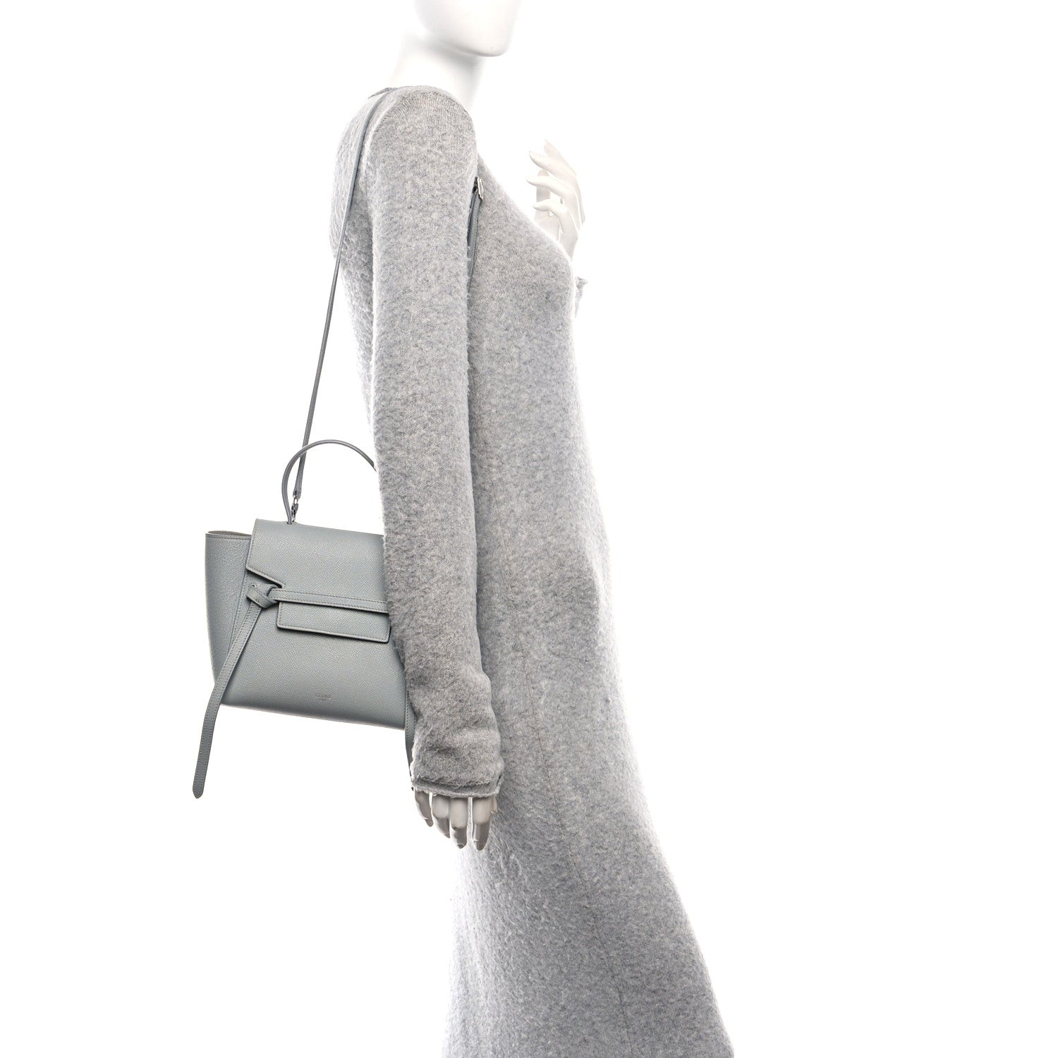 Celine Grained Calfskin Nano Belt Bag Mineral 2 of 13