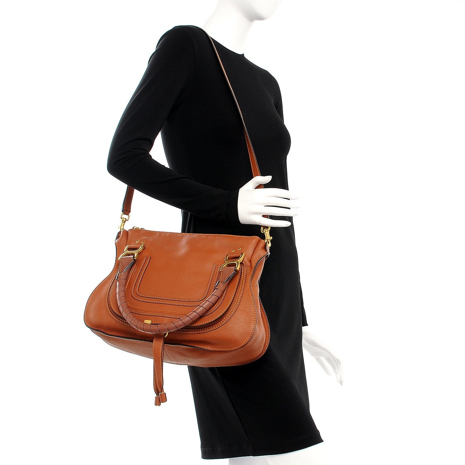 Chloe Calfskin Medium Marcie Satchel Tan 2 of 8