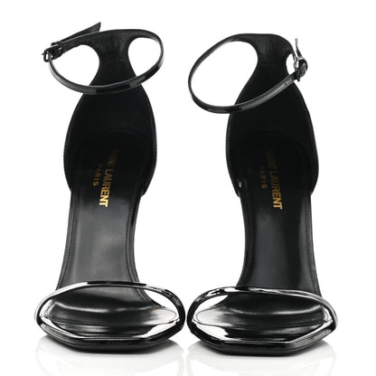 Saint Laurent Patent Calfskin Opyum 110 Sandals 38.5 Black Gold 2 of 10