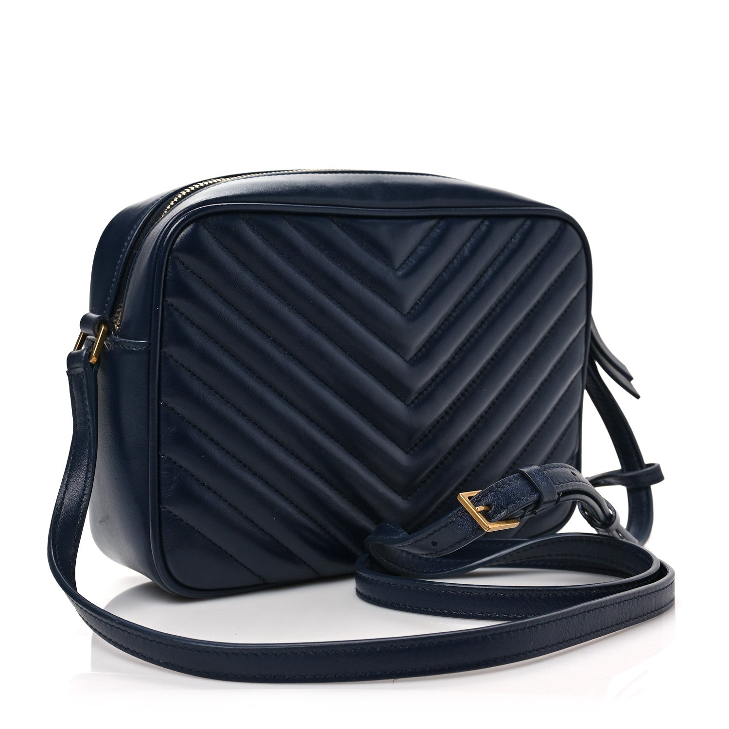 Saint Laurent Calfskin Matelasse Monogram Lou Camera Bag Navy 3 of 7