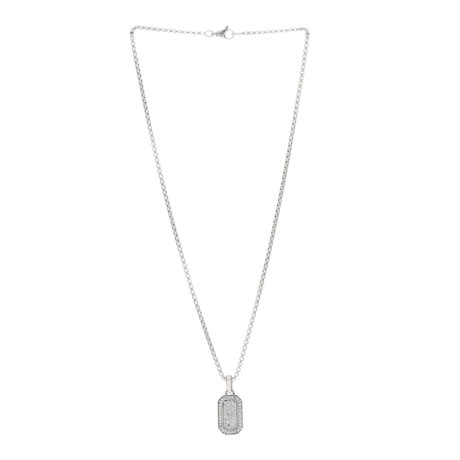 David Yurman Sterling Silver Diamond Streamline Amulet Pendant Necklace 2 of 4