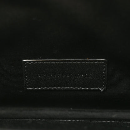 Saint Laurent Grain De Poudre Matelasse Chevron Monogram Cassandre Flap Pouch Natural Dark 7 of 8