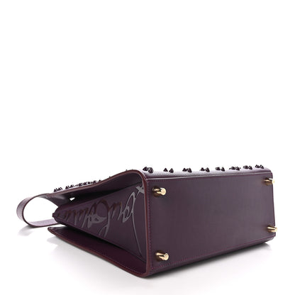 Christian Louboutin Calfskin Spikes Loubinthesky Medium Paloma Merlot 4 of 10