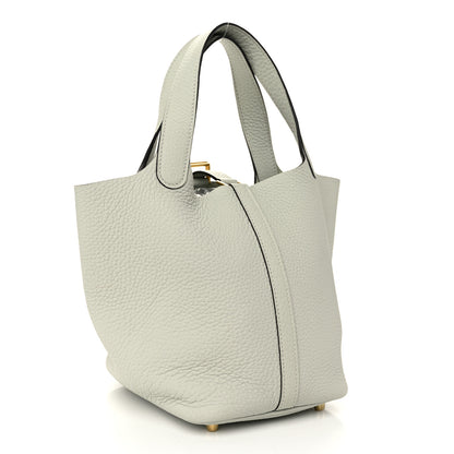 Hermes Taurillon Clemence Picotin Lock 18 PM Gris Neve 3 of 10