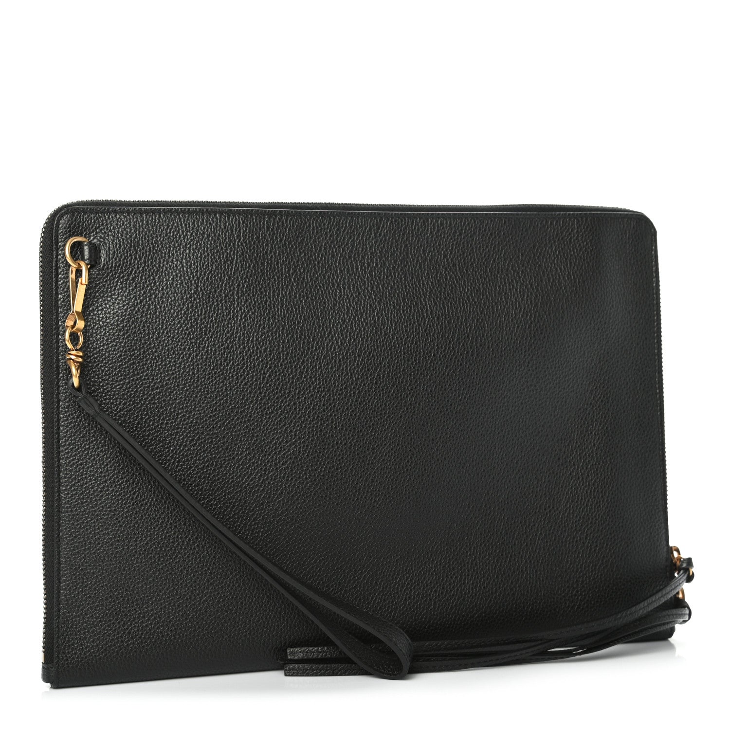 Balenciaga Grained Calfskin Neo Classic Gold Hardware Pouch Black 2 of 5