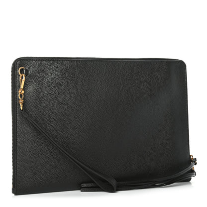 Balenciaga Grained Calfskin Neo Classic Gold Hardware Pouch Black 2 of 5