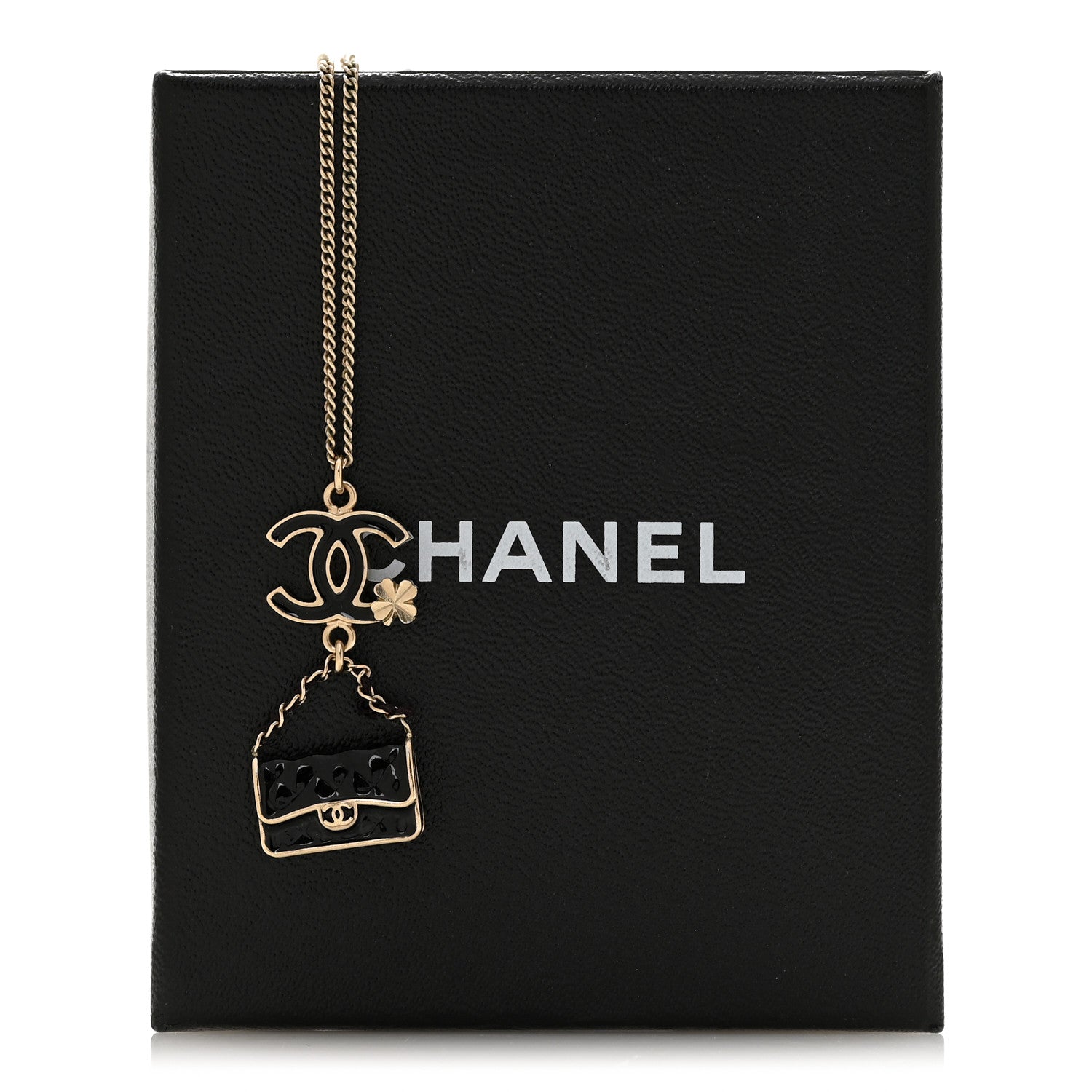 Chanel Enamel Charming Chic Classic Flap CC Charm Necklace Black 6 of 6