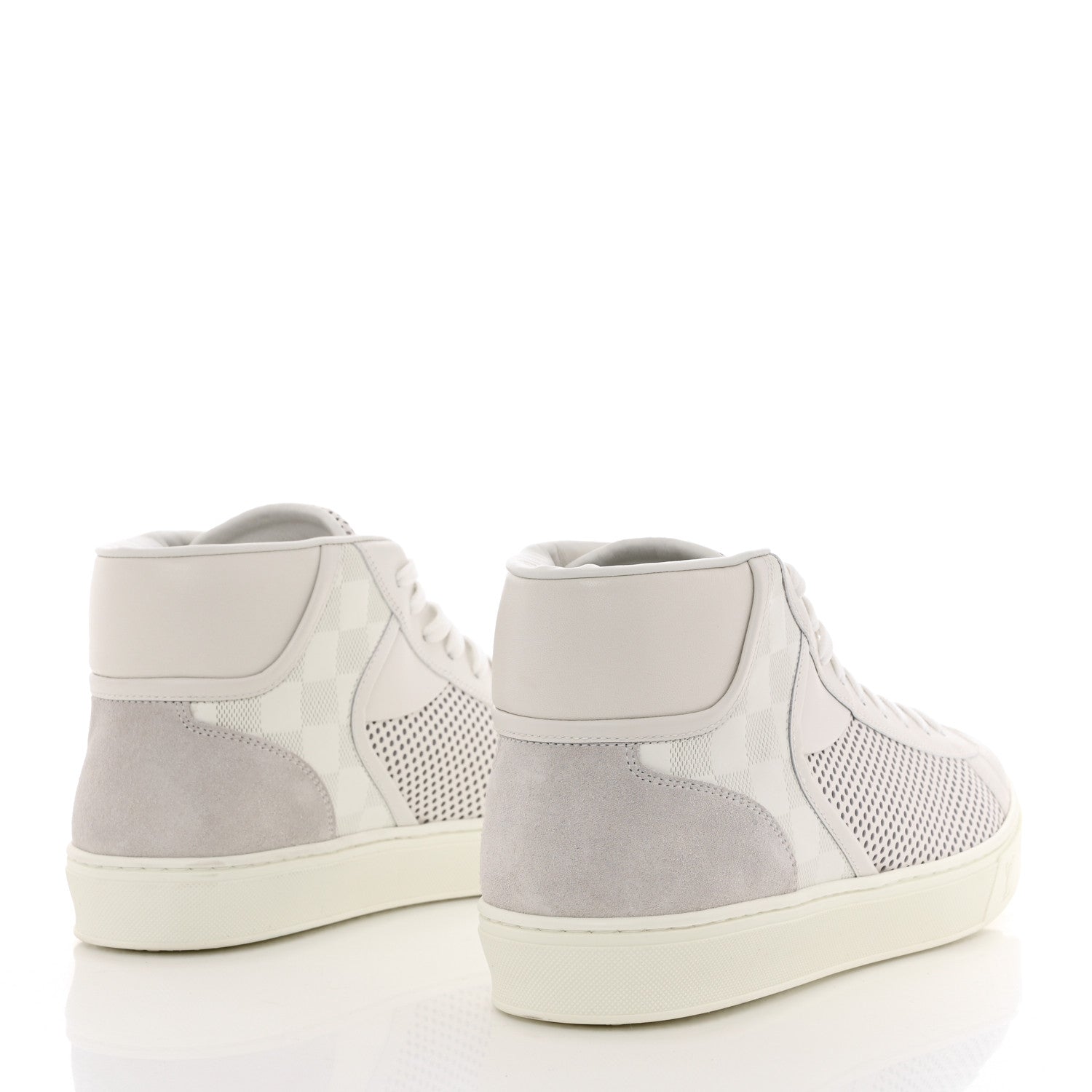 Louis Vuitton Damier Azur Perforated Mens High Top Player Sneaker 8 White 4 of 8