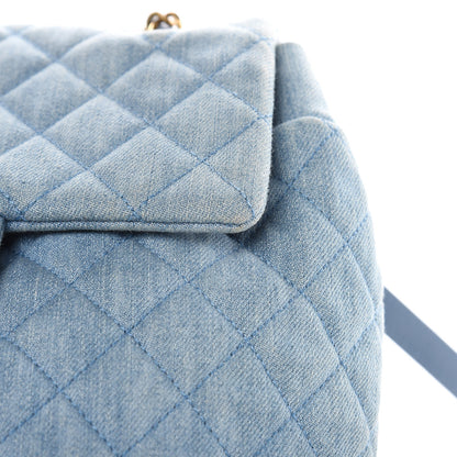 Chanel Washed Denim Quilted Small Urban Spirit Backpack Light Blue 10 of 16