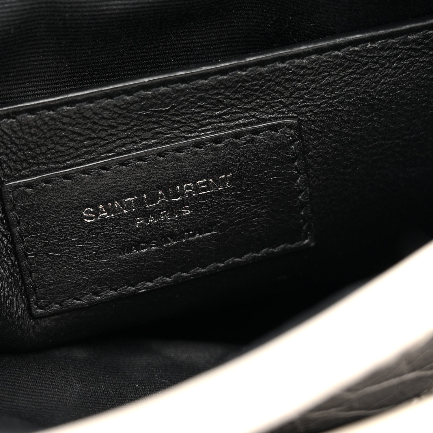 Saint Laurent Crinkled Calfskin Matelasse Monogram Baby Niki Chain Satchel Blanc Vintage 6 of 12