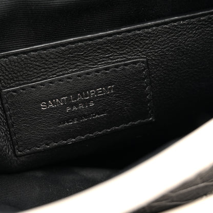 Saint Laurent Crinkled Calfskin Matelasse Monogram Baby Niki Chain Satchel Blanc Vintage 6 of 12