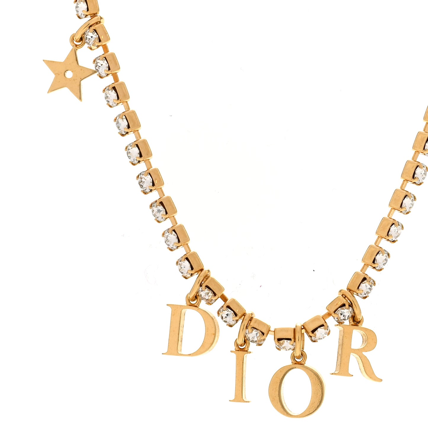 Metal Crystal Dio(r)evolution Star Necklace Gold