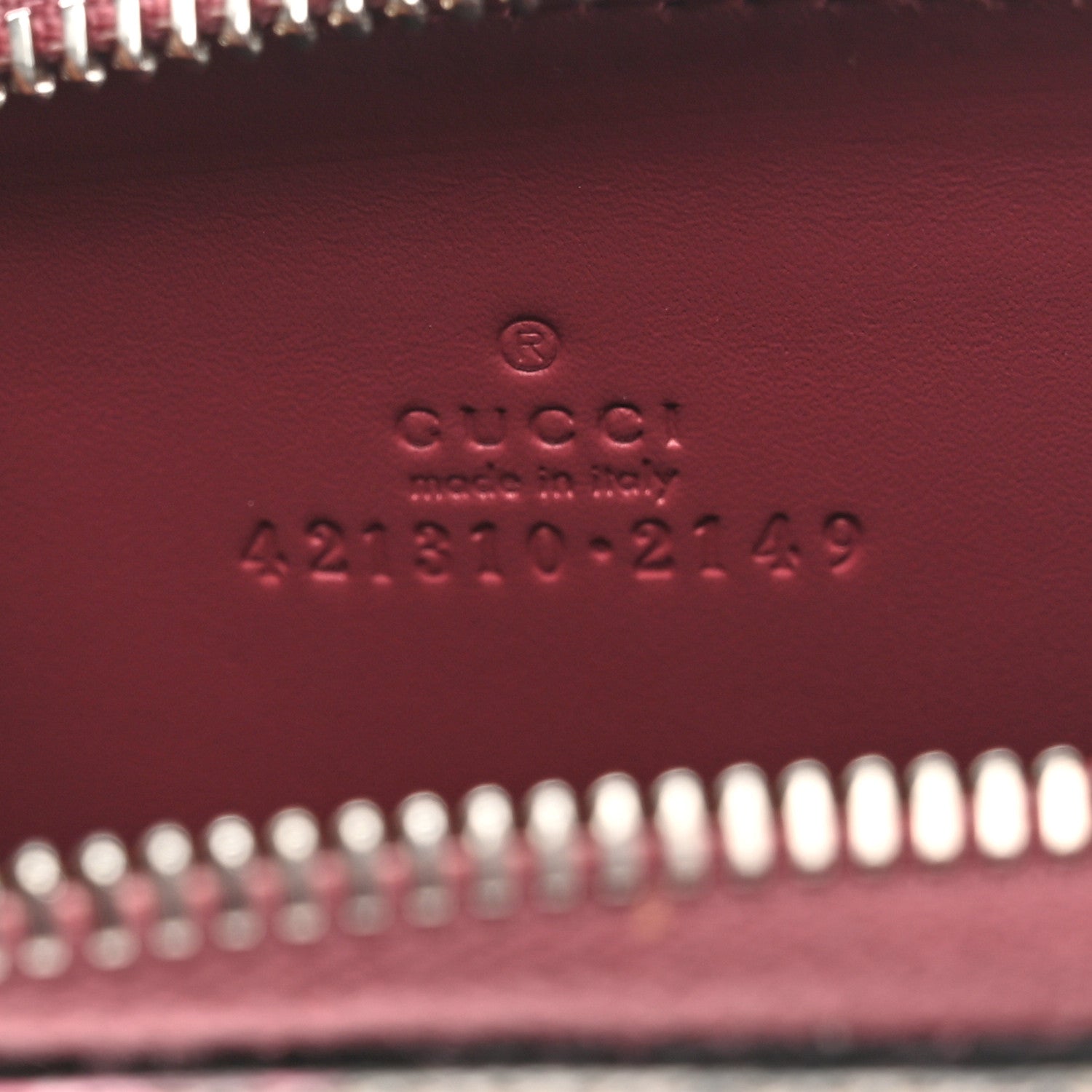 Gucci GG Supreme Monogram Blooms Zip Around Card Case Wallet Beige Multicolor Dry Rose 6 of 7