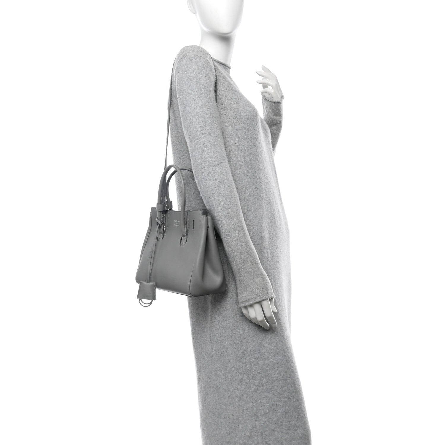 Balenciaga Smooth Calfskin Mini Hampton Carry All Bag Grey 2 of 10