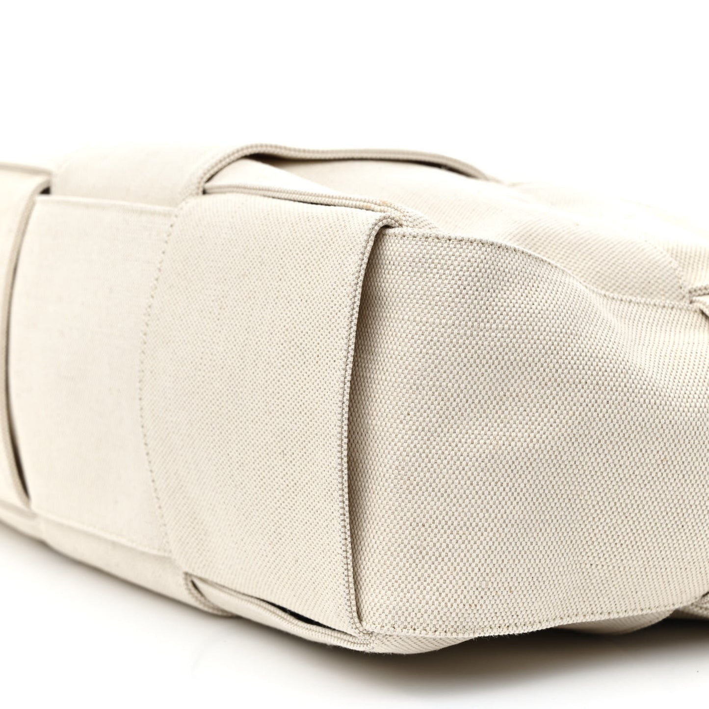 Canvas Intrecciato Large Arco Tote Beige Black