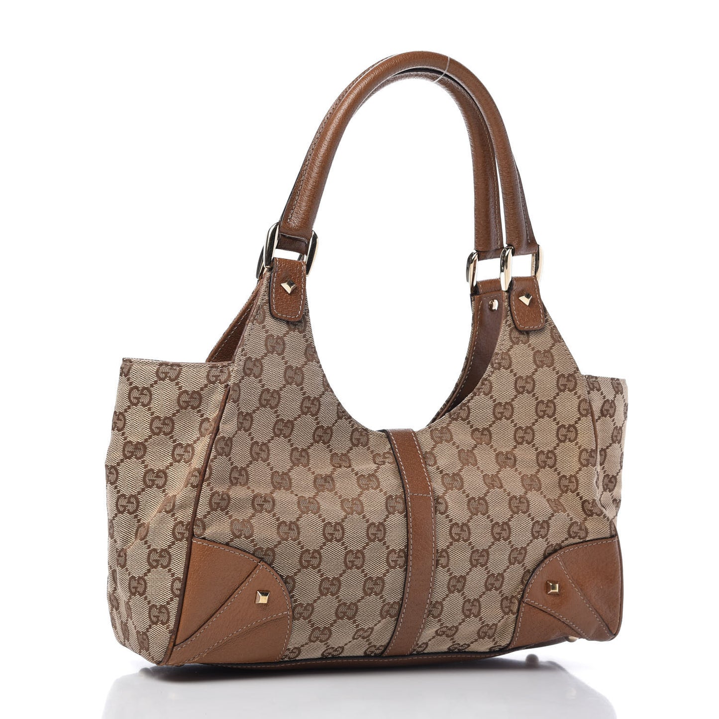 Monogram Calfskin Large Bardot Shoulder Bag Brown