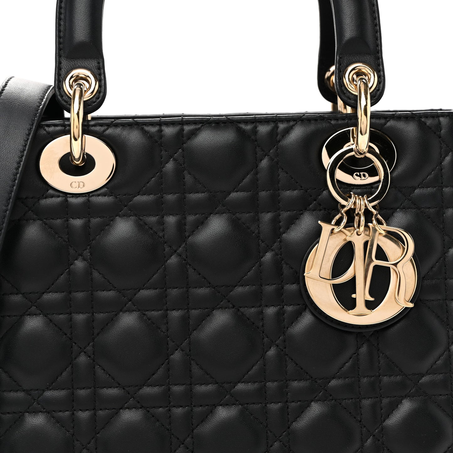 Lambskin Cannage Medium Lady Dior Black Black