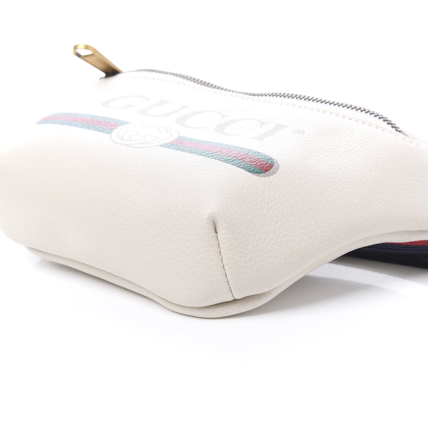 Grained Calfskin Small Logo Belt Bag White