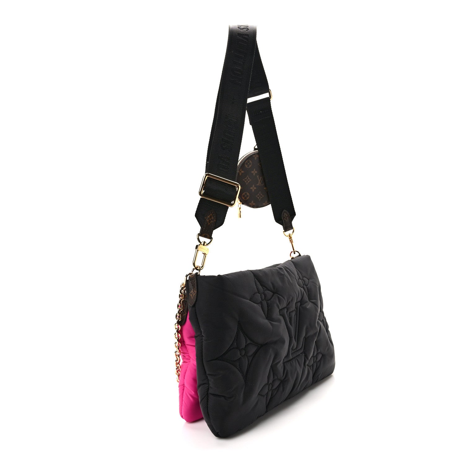 Louis Vuitton Econyl Monogram Pillow Maxi Multi Pochette Accessories Black Fuchsia 3 of 10