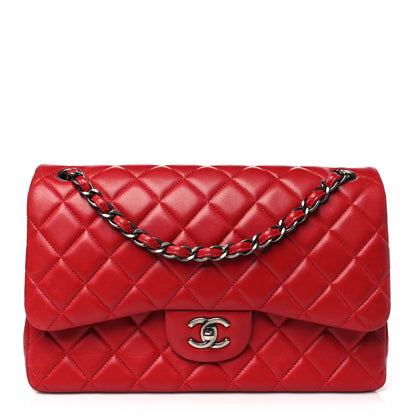 Chanel Lambskin Quilted Jumbo Double Flap Red 1 of 10