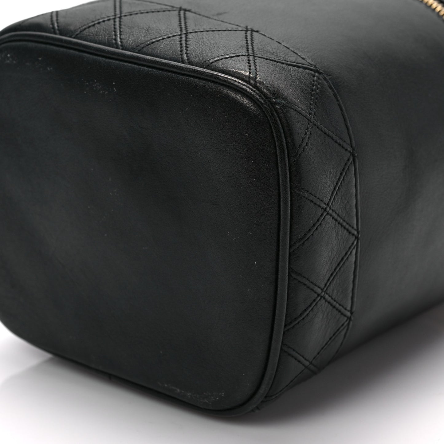 Lambskin Vanity Cosmetic Case Black