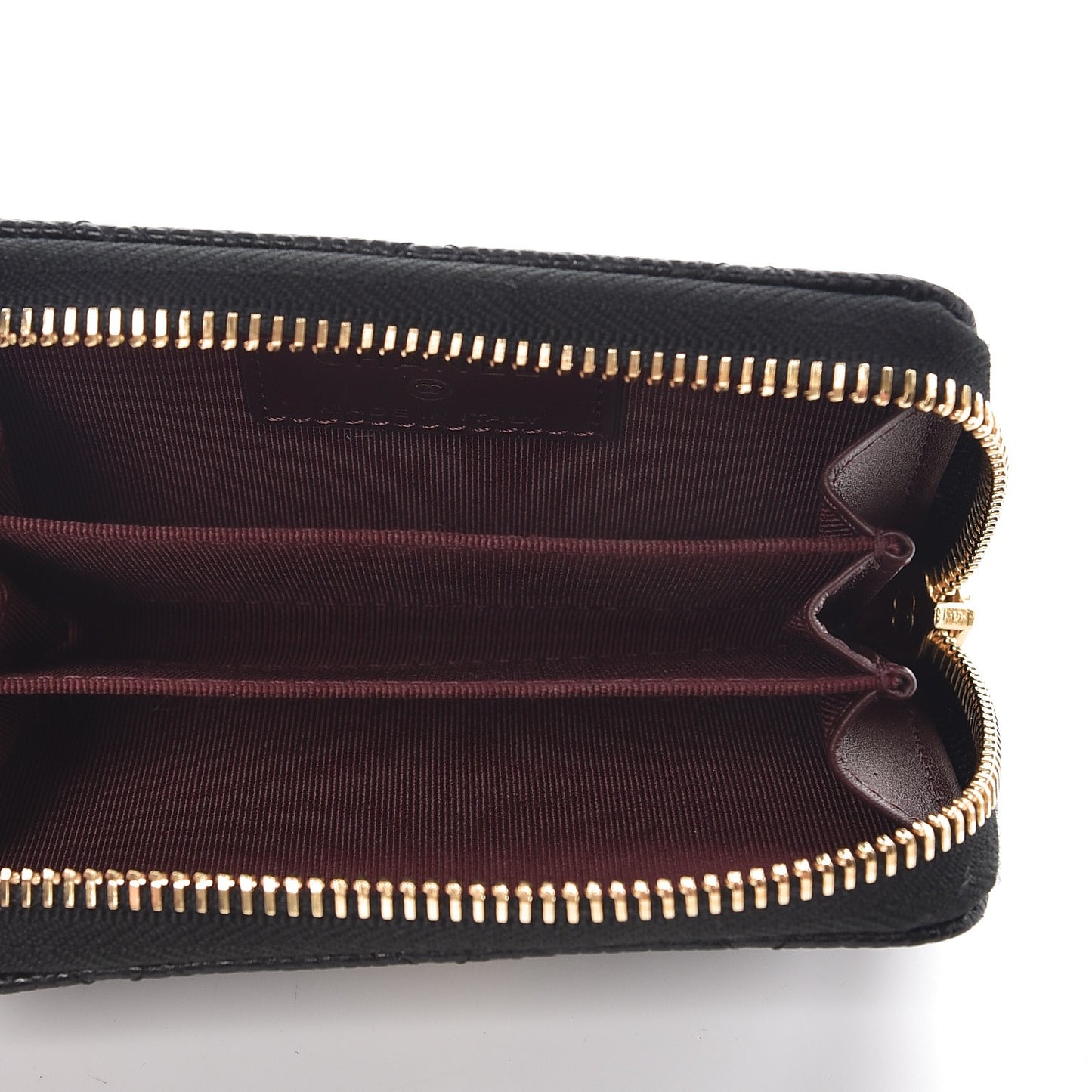 Caviar Quilted Zip Coin Purse Black