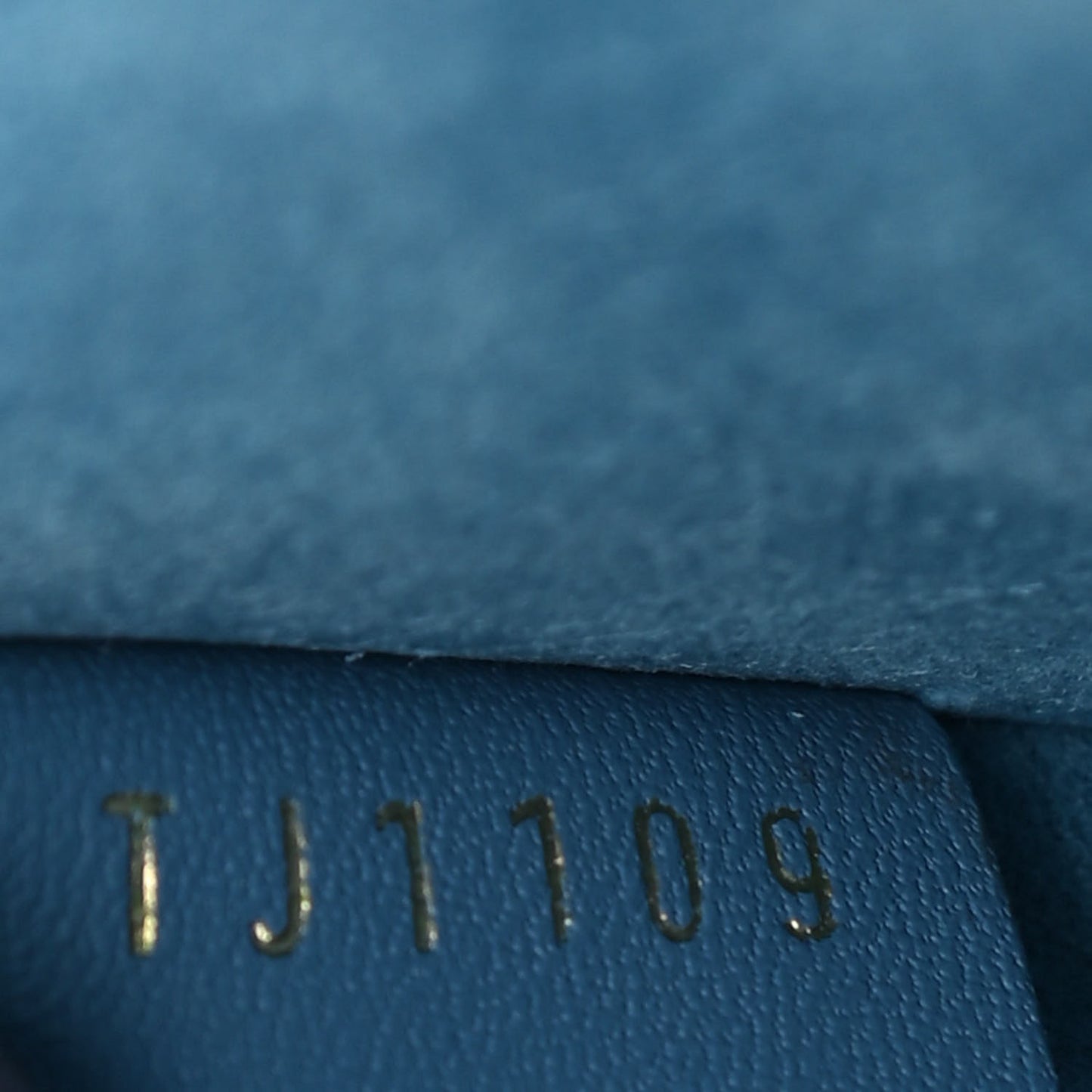 Embroidered Monogram Denim New Wave Zipped Pochette Blue