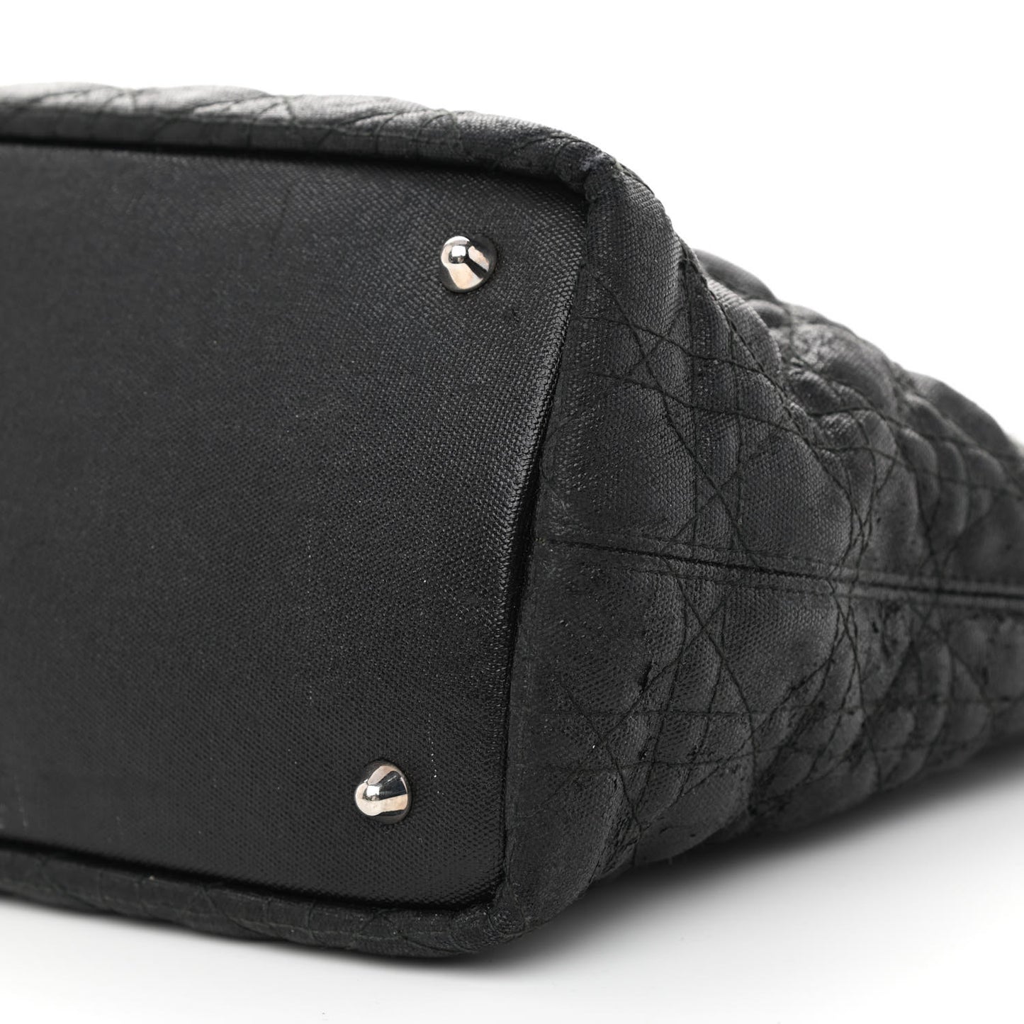 Coated Canvas Cannage Small Panarea Tote Black