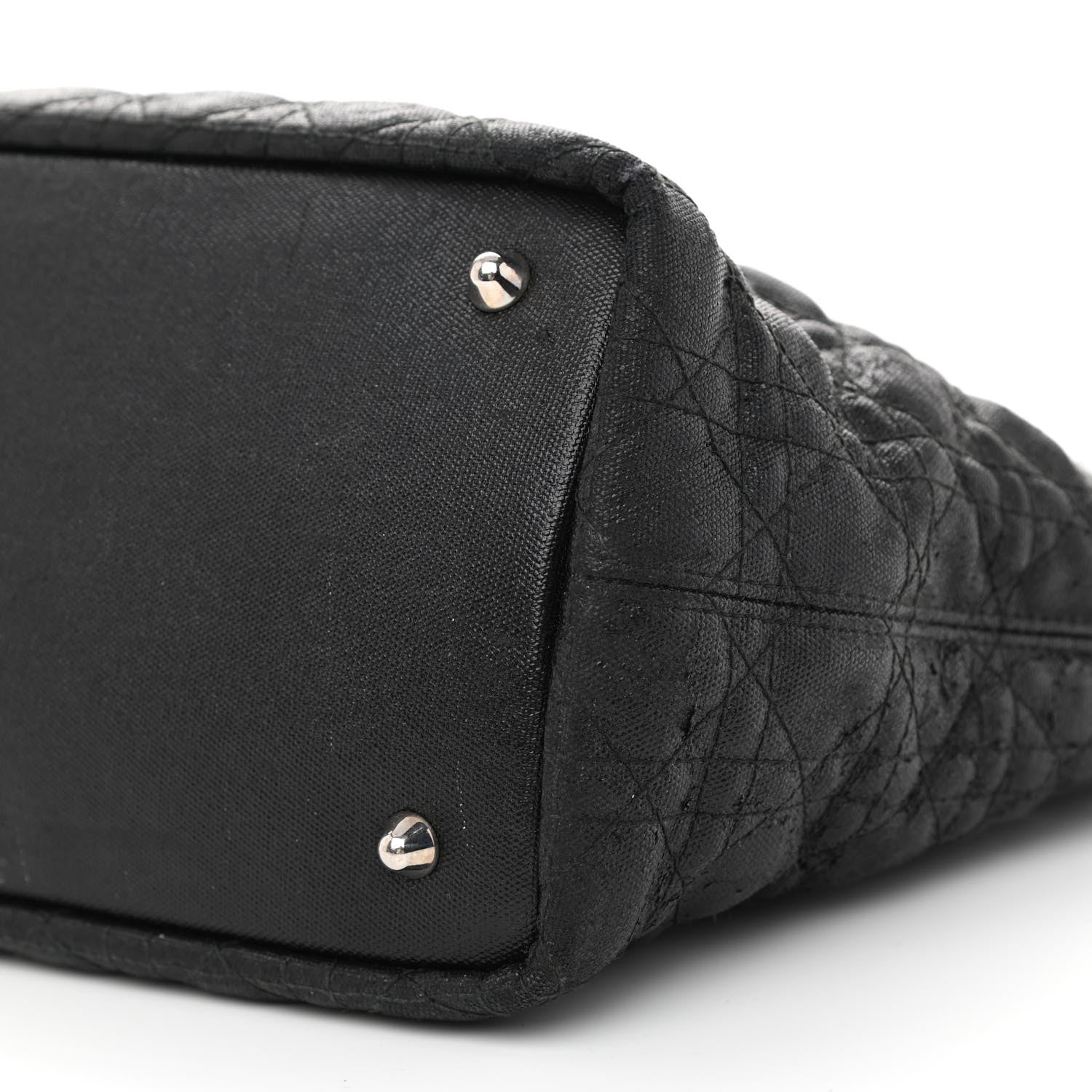 Christian Dior Coated Canvas Cannage Small Panarea Tote Black 10 of 15