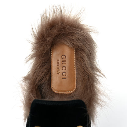 Gucci Velvet Fur Womens Princetown Slippers 35.5 Black 7 of 8