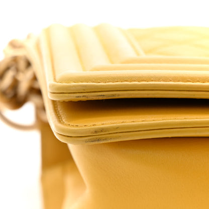 Chanel Calfskin Quilted Medium Boy Flap Yellow 11 of 11