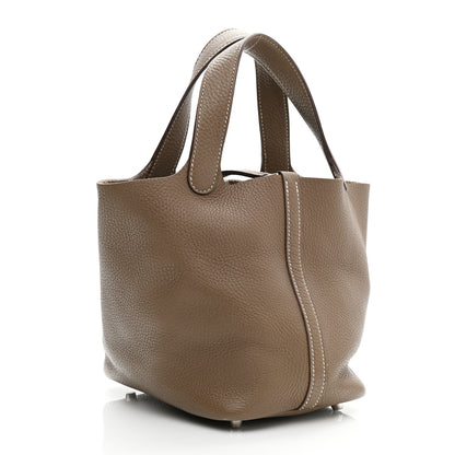 Hermes Taurillon Clemence Picotin Lock 18 PM Etoupe 3 of 11