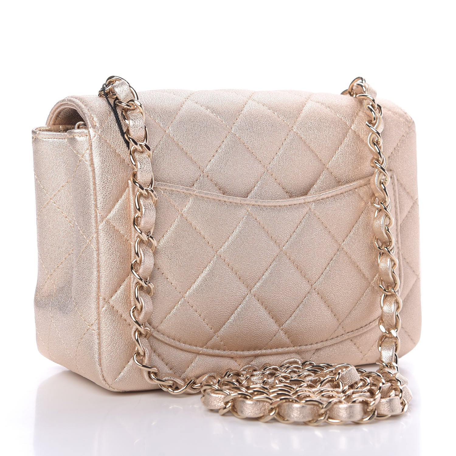Chanel Metallic Lambskin Quilted Mini Square Flap Gold 3 of 10
