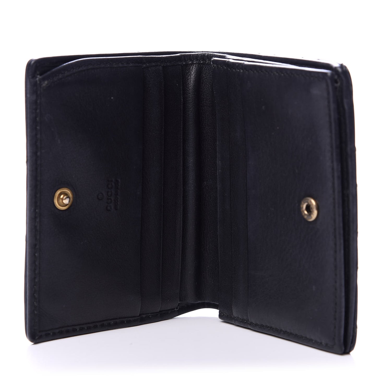 Calfskin Matelasse GG Marmont Card Case Black
