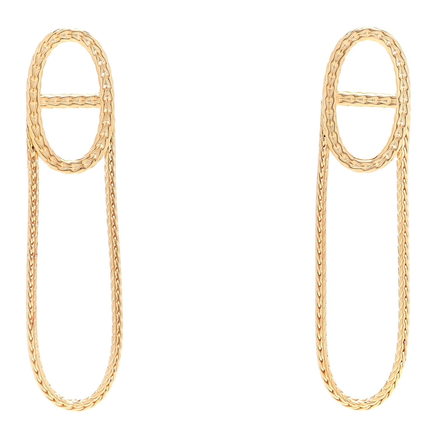 Hermes 18K Yellow Gold PM Chain d'Ancre Danae Earrings 1 of 4