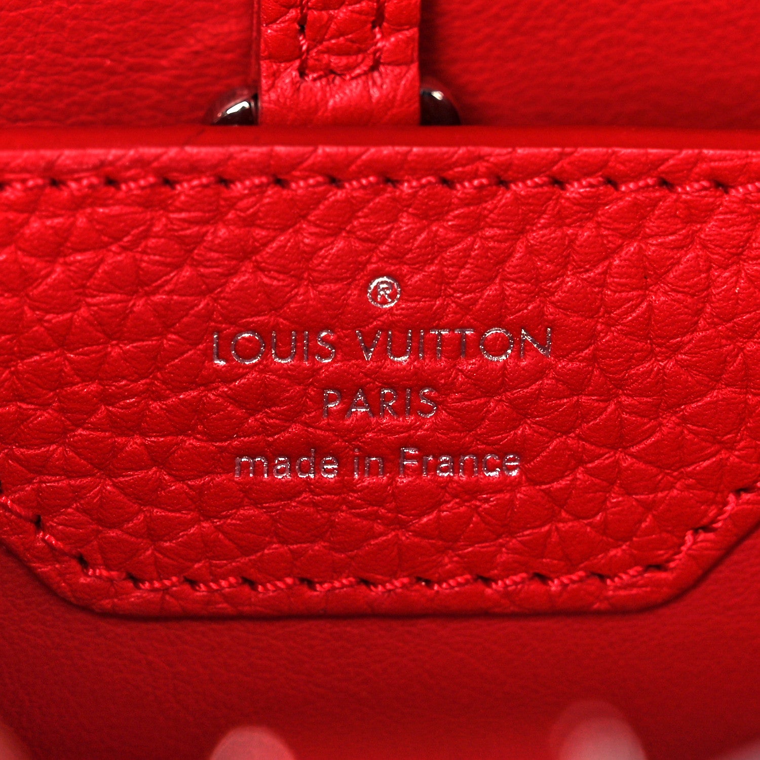 Louis Vuitton Taurillon Capucines PM Rubis 6 of 8