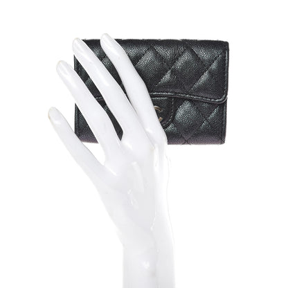 Chanel Iridescent Caviar Quilted Flap Card Holder Black 2 of 9