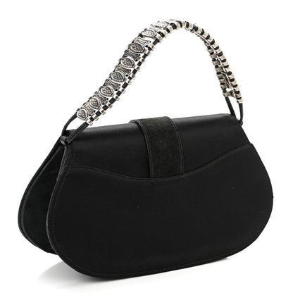 Christian Dior Satin Suede Charms Bag Black 3 of 9
