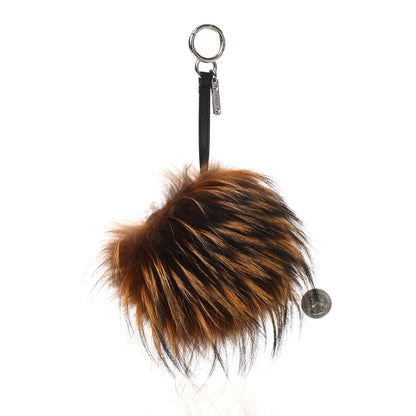 Fendi Fox Mink Rabbit Fur Vitello Flamingo Kooky Monster Bag Bug Charm Zucca Multicolor Black 2 of 5