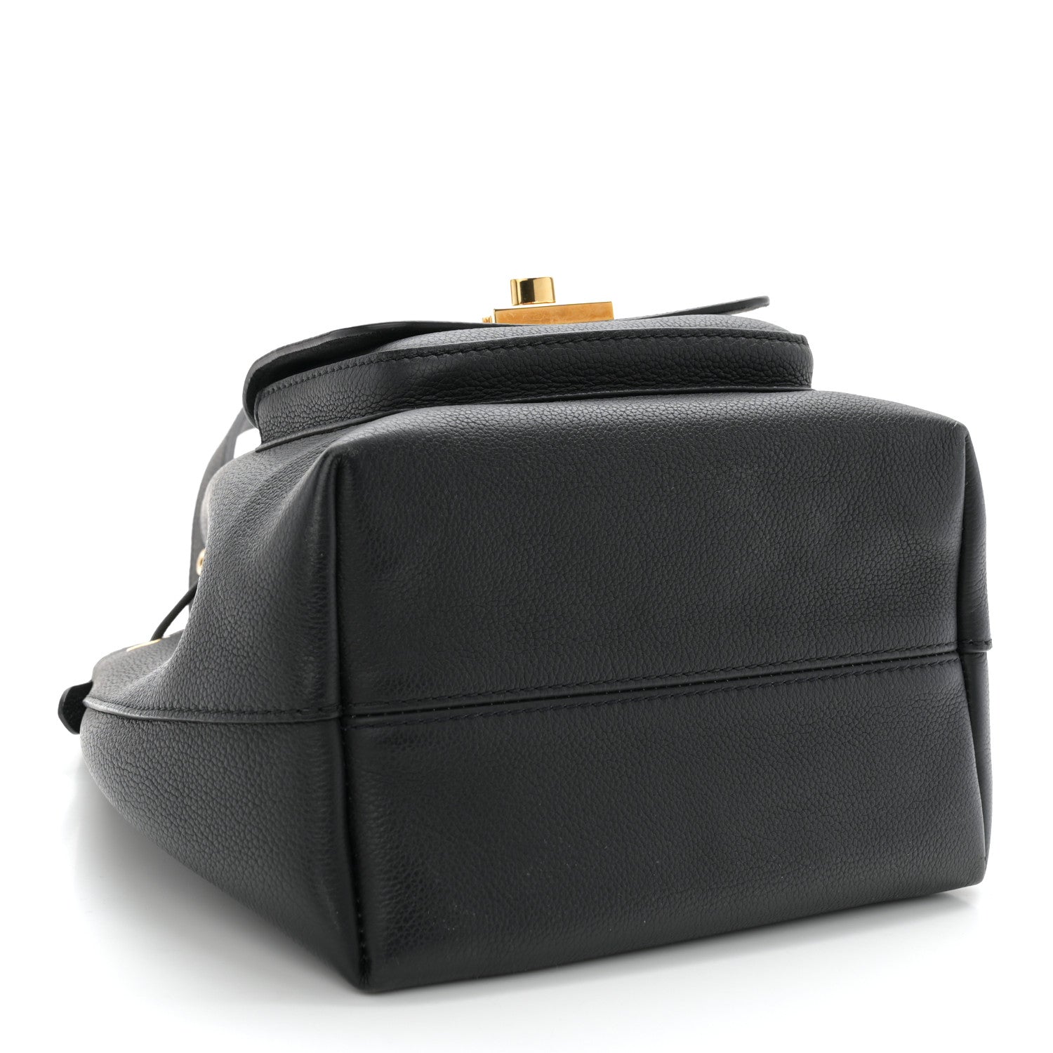 Louis Vuitton Calfskin Lockme Bucket MM Black 4 of 9