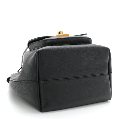 Louis Vuitton Calfskin Lockme Bucket MM Black 4 of 9