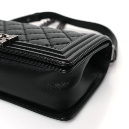 Chanel Calfskin Double Stitch Medium Boy Flap Black 9 of 9